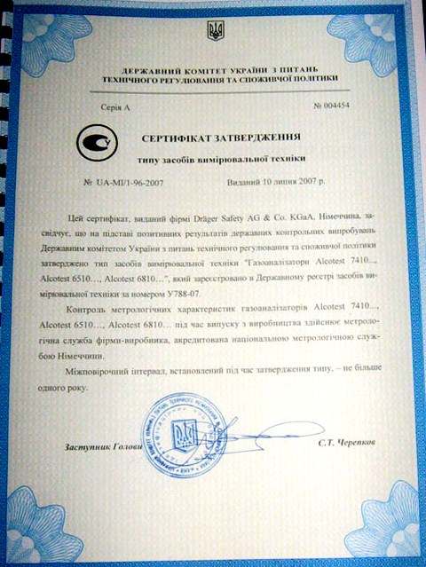 Алкотестер 