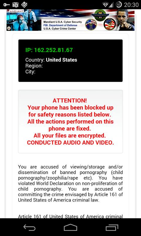 Троян-блокировщик для мобильных устройств (изображение: bitdefender.com).